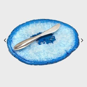 NIB Anna New York Blue Cheese Plate and Forma Spreader